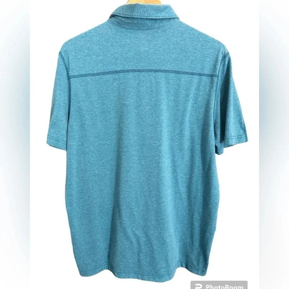 SwissTech short Sleeve Polo shirt. Baby Turquoise Heather Size Large - Picture 2 of 9